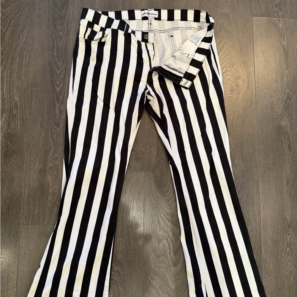 Black and White Striped bellbottoms